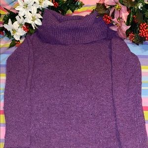Woman's J Jill Sweater XSP Purple marled Cowl neck